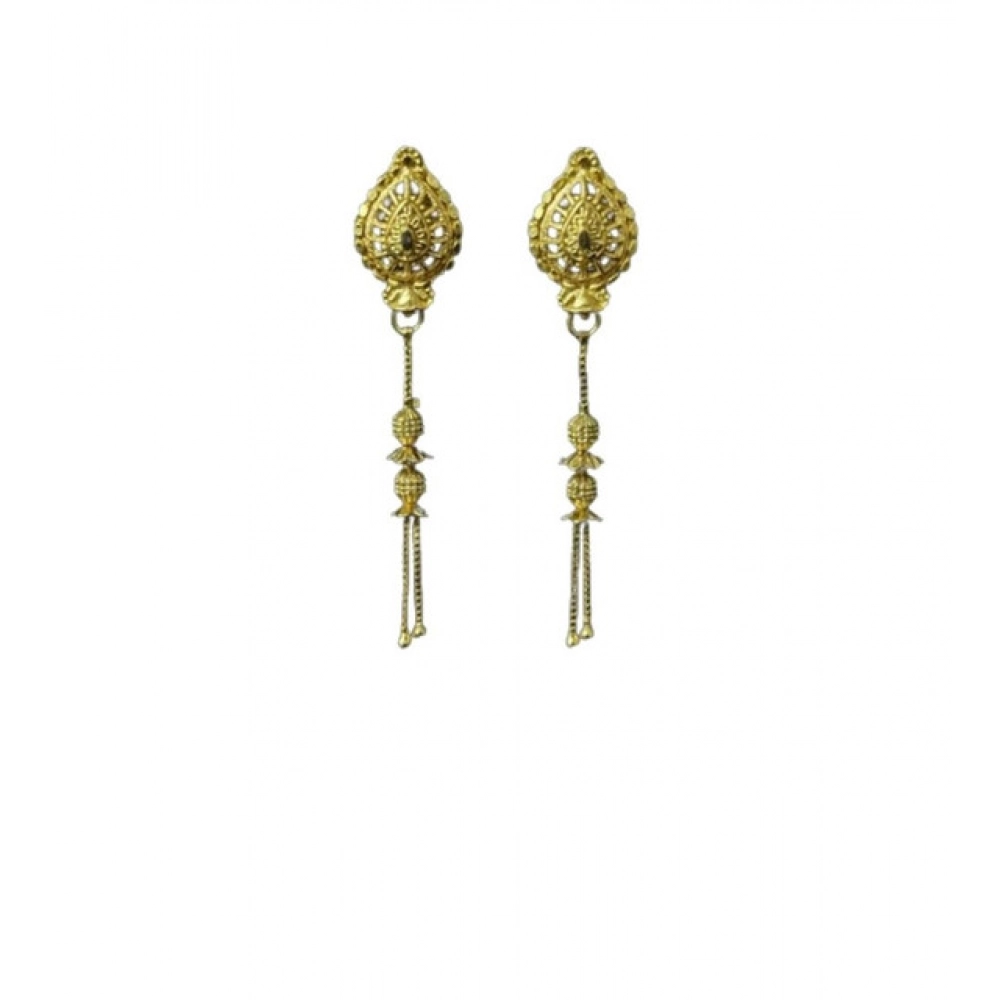 Generic Women's Pack of_2 Brass Gold-Plated Earrings (Gold) Generic Women's Pack of_2 Brass Gold-Plated Earrings (Gold)