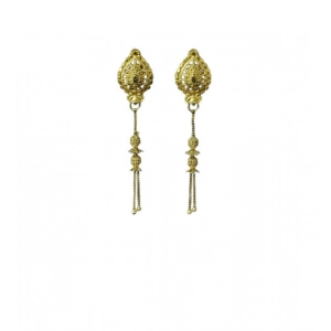 Generic Women's Pack of_2 Brass Gold-Plated Earrings (Gold)