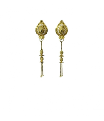Generic Women's Pack of_2 Brass Gold-Plated Earrings (Gold)