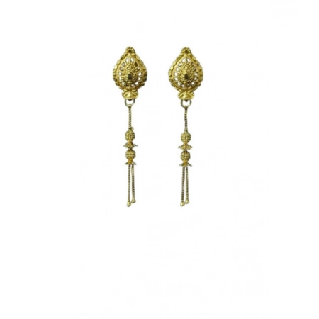 Generic Women's Pack of_2 Brass Gold-Plated Earrings (Gold)