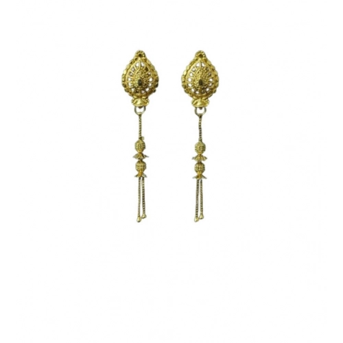 Generic Women's Pack of_2 Brass Gold-Plated Earrings (Gold)