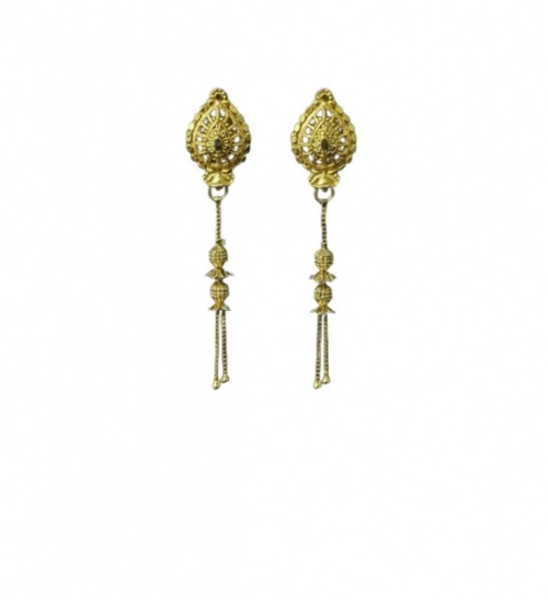 Generic Women's Pack of_2 Brass Gold-Plated Earrings (Gold)