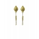 Generic Women's Pack of_2 Brass Gold-Plated Earrings (Gold)