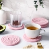 Generic Cotton Rope Drink Coasters 6 Pcs Set (Baby-Pink)