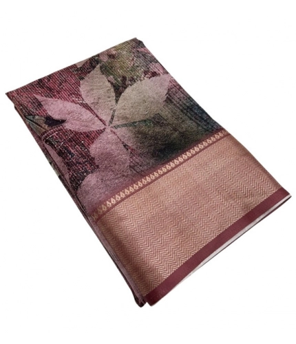 Generic Women's Cotton Silk Printed Saree With Unstitched Blouse 5.5Mtr (Multicolor)