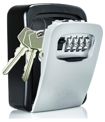 Generic Wall-Mounted ABS Plastic Key Lock Box (Grey-Black )