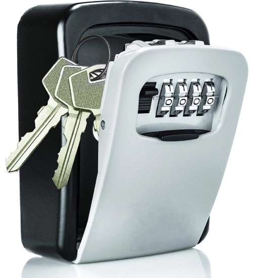 Generic Wall-Mounted ABS Plastic Key Lock Box (Grey-Black )