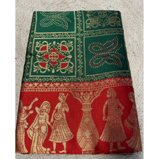 Generic Women's Jacquard Printed Saree With Unstitched Blouse 5.5Mtr (Green) Generic Women's Jacquard Printed Saree With Unstitched Blouse 5.5Mtr (Green)