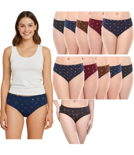 Generic Pack of_12 Women's Cotton Printed Hipster Panty (Multicolor)