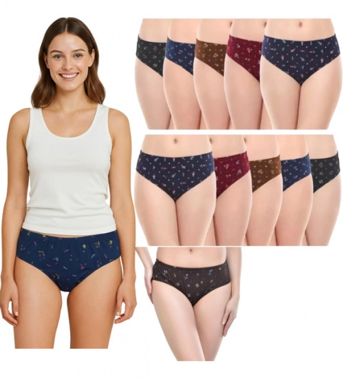 Generic Pack of_12 Women's Cotton Printed Hipster Panty (Multicolor)