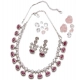Generic Women's Brass Silver Plated Necklace set (Pink) Generic Women's Brass Silver Plated Necklace set (Pink)