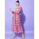Generic Women's Polyester Check Long Sleeves Shrug (Pink) Generic Women's Polyester Check Long Sleeves Shrug (Pink)