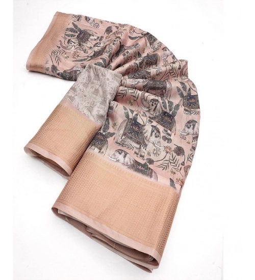 Generic Women's Cotton Silk Printed Saree With Unstitched Blouse 5.5Mtr (Cream-Black) Generic Women's Cotton Silk Printed Saree With Unstitched Blouse 5.5Mtr (Cream-Black)