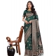 Generic Women's Silk Printed Saree With Unstitched Blouse 5.5Mtr (Green)