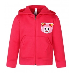 Generic Girl's Fleece Printed Long Sleeves Hoodie Jacket (Magenta)