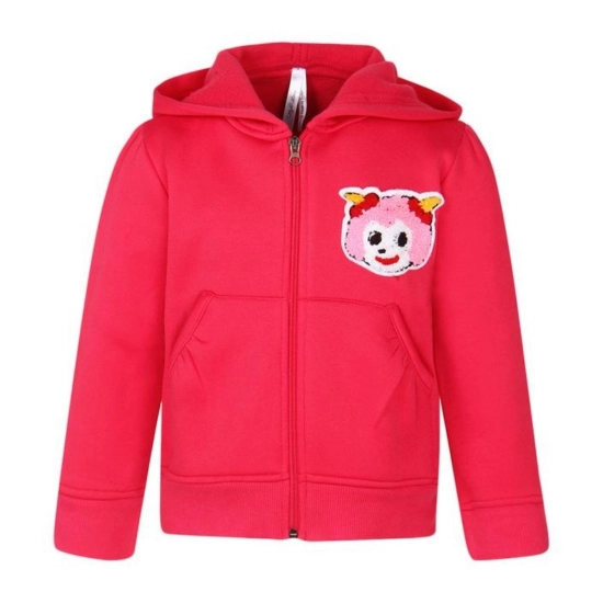 Generic Girl's Fleece Printed Long Sleeves Hoodie Jacket (Magenta) Generic Girl's Fleece Printed Long Sleeves Hoodie Jacket (Magenta)