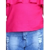 Generic Girl's Rayon Solid Cold Shoulder Top with Shorts (Pink-Blue)
