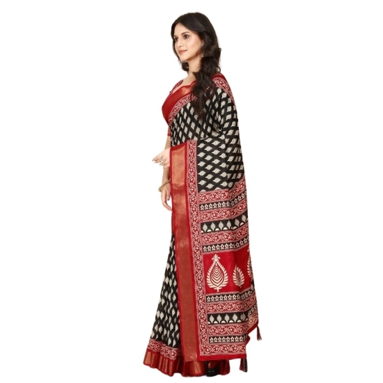 Generic Women's Cotton Silk Printed Saree With Unstitched Blouse 5.5Mtr (Black) Generic Women's Cotton Silk Printed Saree With Unstitched Blouse 5.5Mtr (Black)