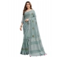 Generic Women's Linen Embroidered Saree With Unstitched Blouse 5.5Mtr (Sea Green) Generic Women's Linen Embroidered Saree With Unstitched Blouse 5.5Mtr (Sea Green)