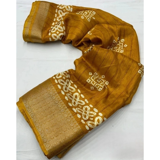 Generic Women's Cotton Silk Printed Saree With Unstitched Blouse 5.5Mtr (Yellow) Generic Women's Cotton Silk Printed Saree With Unstitched Blouse 5.5Mtr (Yellow)