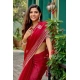 Generic Women's Faux Shimmer Floral Embroidery Ready to wear Saree With Unstitched Blouse 5.5Mtr (Red) Generic Women's Faux Shimmer Floral Embroidery Ready to wear Saree With Unstitched Blouse 5.5Mtr (Red)