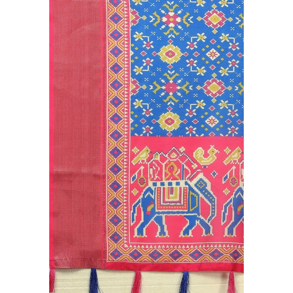 Generic Women's Cotton Silk Printed Saree With Unstitched Blouse 5.5Mtr (Blue) Generic Women's Cotton Silk Printed Saree With Unstitched Blouse 5.5Mtr (Blue)