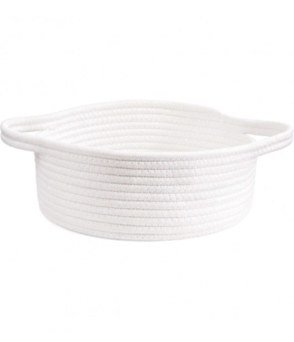 Generic Cotton 8x3 Inch Round Bedside Organizer With Out Lid (White) Generic Cotton 8x3 Inch Round Bedside Organizer With Out Lid (White)