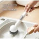 Generic TPR-Plastic Solid Electric Liquid Soap Dispensing Cleaning Brush with Handle (Grey-White)