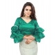Generic Women's Organza Solid V Neck Layered Ruffle Sleeve Readymade Blouse (Rama Free Size , up to 38–40 Bust)-PID65857 Generic Women's Organza Solid V Neck Layered Ruffle Sleeve Readymade Blouse (Rama Free Size , up to 38–40 Bust)-PID65857