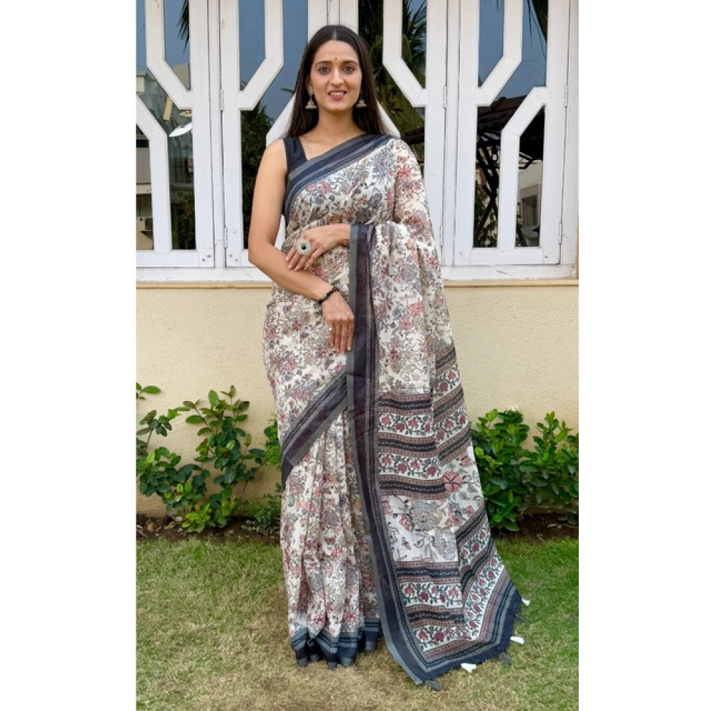 Generic Women's Cotton Hand Bandhani Printed Saree With Unstitched Blouse 5.5Mtr (Gray) Generic Women's Cotton Hand Bandhani Printed Saree With Unstitched Blouse 5.5Mtr (Gray)