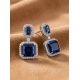 Generic Women's Brass Silver Plated Drop Earrings (Blue) Generic Women's Brass Silver Plated Drop Earrings (Blue)