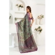 Generic Women's Linen Cotton Printed Ready To Wear Saree With Unstitched Blouse 5.5 Mtr (Multicolor)