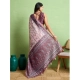 Generic Women's Silk Blend Printed Saree With Unstitched Blouse 5.5Mtr (Grey)
