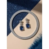 Generic Women's Brass Silver Plated Drop Earrings (Blue) Generic Women's Brass Silver Plated Drop Earrings (Blue)