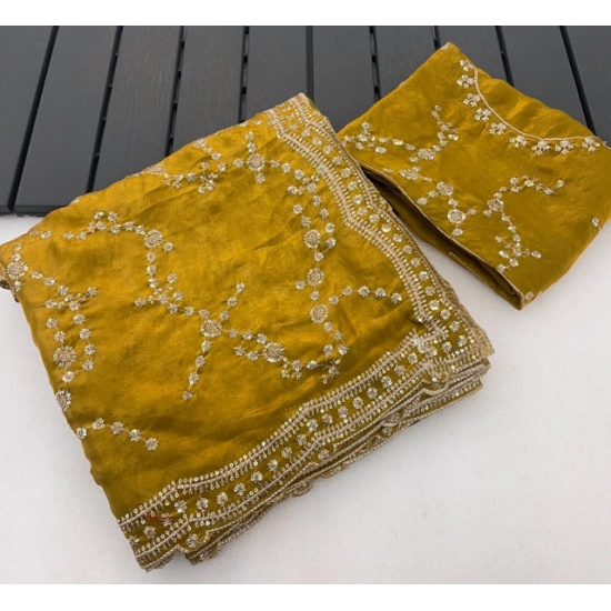 Generic Women's Silk Embellished Saree With Unstitched Blouse 5.5Mtr (Mustard-Yellow) Generic Women's Silk Embellished Saree With Unstitched Blouse 5.5Mtr (Mustard-Yellow)