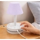 Generic Plastic-LED Ribbed Shade Table Lamp with USB Charging Base (White) Generic Plastic-LED Ribbed Shade Table Lamp with USB Charging Base (White)