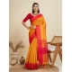 Generic Women's Raw_Silk Woven Saree With Unstitched Blouse 5.5Mtr (Mustard)