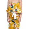 Generic Girl's Rayon Floral Shoulder Straps Jumpsuit (Mustard)