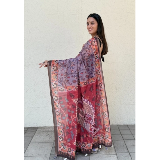 Generic Women's Cotton Hand Bandhani Printed Saree With Unstitched Blouse 5.5Mtr (Purple) Generic Women's Cotton Hand Bandhani Printed Saree With Unstitched Blouse 5.5Mtr (Purple)