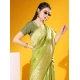 Generic Women's Raw_Silk Woven_Motif Saree With Unstitched Blouse 5.5Mtr (Olive)