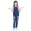Generic Girl's Denim Patch Work Buttoned Dungaree (Blue) Generic Girl's Denim Patch Work Buttoned Dungaree (Blue)