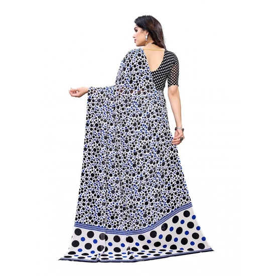 Generic Women's Georgette Printed Saree With Unstitched Blouse 5.5Mtr (Blue) Generic Women's Georgette Printed Saree With Unstitched Blouse 5.5Mtr (Blue)