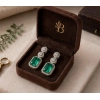 Generic Women's Brass Silver Plated Drop Earrings (Green) Generic Women's Brass Silver Plated Drop Earrings (Green)