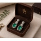 Generic Women's Brass Silver Plated Drop Earrings (Green) Generic Women's Brass Silver Plated Drop Earrings (Green)