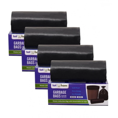 Generic Pack of 4 Plastic 19 x 21 Inches Garbage Bag (Black)