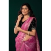 Generic Women's Net Sequence Saree With Unstitched Blouse 5.5Mtr (Light Pink)
