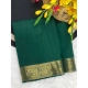 Generic Women's Vichitra Silk Printed Saree With Unstitched Blouse 5.5Mtr (Green)