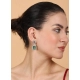 Generic Women's Brass Silver Plated Drop Earrings (Green) Generic Women's Brass Silver Plated Drop Earrings (Green)