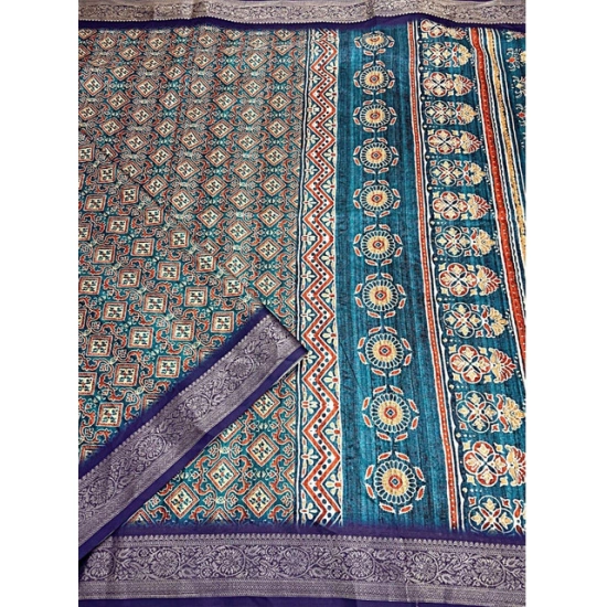 Generic Women's Cotton Blend Printed Saree With Unstitched Blouse 5.5Mtr (Blue) Generic Women's Cotton Blend Printed Saree With Unstitched Blouse 5.5Mtr (Blue)