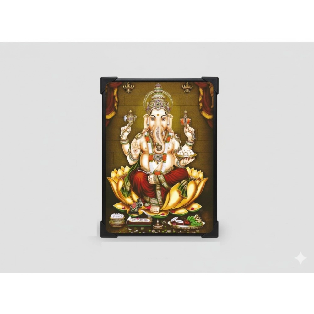 Wooden Lord Ganesha Table Top Devotional Player (Multicolor)